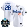 Luke Heyman Jersey #28 Florida Gators 2024 College World Series Vapor Premier Limited NCAA Baseball Stitched Florida White