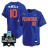 Luke Mcneillie Jersey #10 Florida Gators 2024 College World Series Vapor Premier Limited NCAA Baseball Stitched Florida Blue