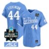 Luke Stevenson Jersey #44 North Carolina Tar Heels 2024 College World Series Vapor Premier Limited NCAA Baseball Stitched Blue Pinstripe