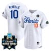 Luke Mcneillie Jersey #10 Florida Gators 2024 College World Series Vapor Premier Limited NCAA Baseball Stitched Florida White