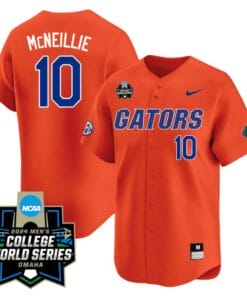 Luke Mcneillie Jersey #10 Florida Gators 2024 College World Series Vapor Premier Limited NCAA Baseball Stitched Gators Orange