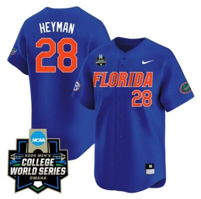 Luke Heyman Jersey #28 Florida Gators 2024 College World Series Vapor Premier Limited NCAA Baseball Stitched Florida Blue