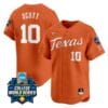Mia Scott Jersey #10 Texas AM Aggies 2024 College World Series Patch Vapor Premier Limited NCAA Baseball Stitched Orange