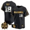 Nicole May Jersey #19 Oklahoma Sooners 2024 College World Series Patch Vapor Premier Limited NCAA Baseball Stitched Black Gold