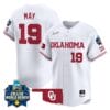 Nicole May Jersey #19 Oklahoma Sooners 2024 College World Series Patch Vapor Premier Limited NCAA Baseball Stitched White