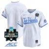 North Carolina Tar Heels Team Jersey 2024 College World Series Vapor Premier Limited NCAA Baseball Stitched White Pinstripe