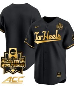 North Carolina Tar Heels Team Jersey 2024 College World Series Vapor Premier Limited NCAA Baseball Stitched Black Gold