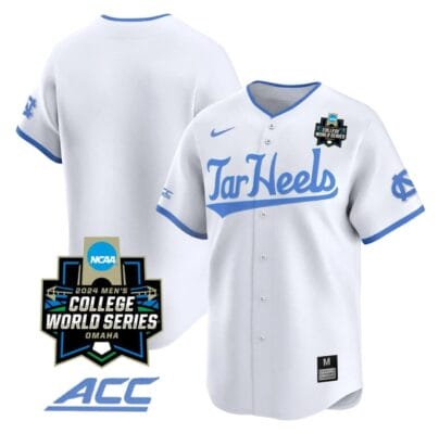 North Carolina Tar Heels Team Jersey 2024 College World Series Vapor Premier Limited NCAA Baseball Stitched White