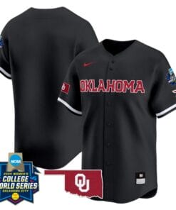 Oklahoma Sooners Team Jersey 2024 College World Series Patch Vapor Premier Limited NCAA Baseball Stitched Black