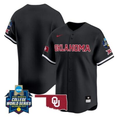 Oklahoma Sooners Team Jersey 2024 College World Series Patch Vapor Premier Limited NCAA Baseball Stitched Black