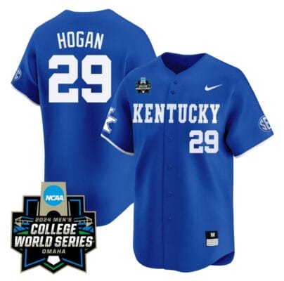 Robert Hogan Jersey #29 Kentucky Wildcats 2024 College World Series Vapor Premier Limited NCAA Baseball Stitched Blue