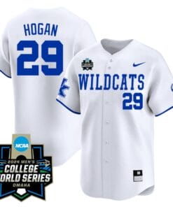 Robert Hogan Jersey #29 Kentucky Wildcats 2024 College World Series Vapor Premier Limited NCAA Baseball Stitched White Pinstripe