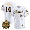 Reese Atwood Jersey #14 Texas AM Aggies 2024 College World Series Patch Vapor Premier Limited NCAA Baseball Stitched White Gold