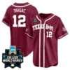 Rayan Targac Jersey #12 Texas AM Aggies 2024 College World Series Vapor Premier Limited NCAA Baseball Stitched Maroon Alternate