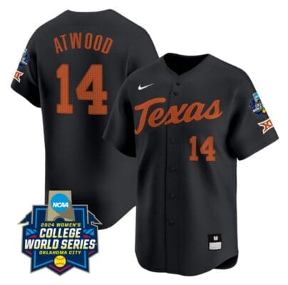 Reese Atwood Jersey #14 Texas AM Aggies 2024 College World Series Patch Vapor Premier Limited NCAA Baseball Stitched Black