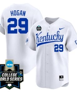 Robert Hogan Jersey #29 Kentucky Wildcats 2024 College World Series Vapor Premier Limited NCAA Baseball Stitched White