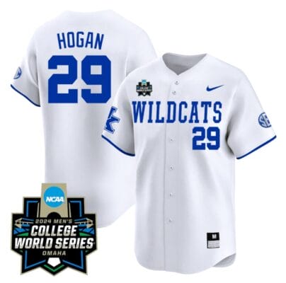 Robert Hogan Jersey #29 Kentucky Wildcats 2024 College World Series Vapor Premier Limited NCAA Baseball Stitched Wildcats White