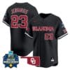 Tiare Jennings Jersey #23 Oklahoma Sooners 2024 College World Series Patch Vapor Premier Limited NCAA Baseball Stitched Black