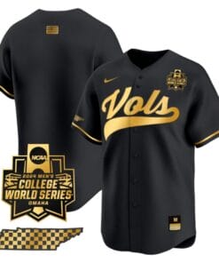 Tennessee Volunteers Team Jersey 2024 College World Series Vapor Premier Limited NCAA Baseball Stitched Black Gold