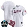 Texas AM Aggies Jersey 2024 College World Series Vapor Premier Limited NCAA Baseball Stitched White Pinstripe