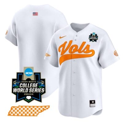 Tennessee Volunteers Team Jersey 2024 College World Series Vapor Premier Limited NCAA Baseball Stitched White