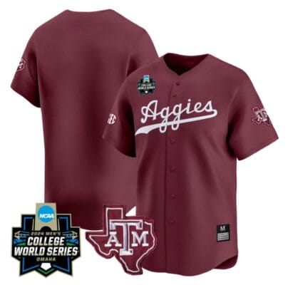 Texas AM Aggies Jersey 2024 College World Series Vapor Premier Limited NCAA Baseball Stitched Maroon