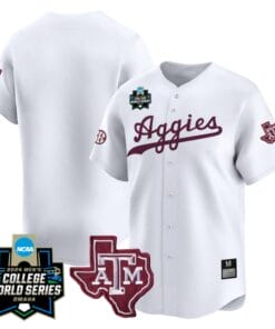 Texas AM Aggies Jersey 2024 College World Series Vapor Premier Limited NCAA Baseball Stitched White