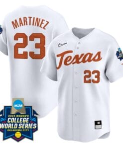 Viviana Martinez Jersey #23 Texas AM Aggies 2024 College World Series Patch Vapor Premier Limited NCAA Baseball Stitched White