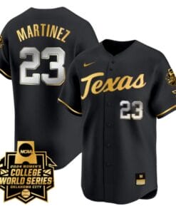 Viviana Martinez Jersey #23 Texas AM Aggies 2024 College World Series Patch Vapor Premier Limited NCAA Baseball Stitched Black Gold