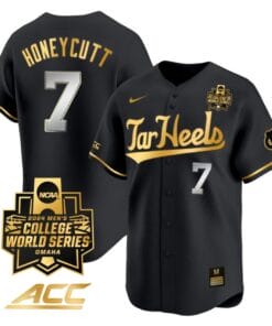 Vance Honeycutt Jersey North Carolina Tar Heels 2024 College World Series Vapor Premier Limited NCAA Baseball Stitched Black Gold