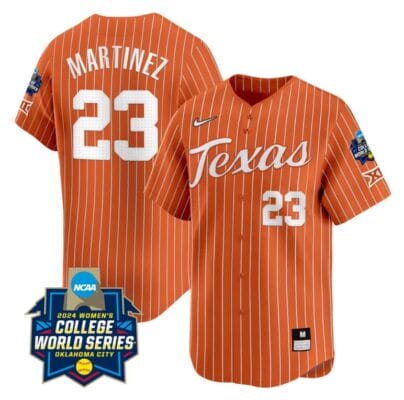 Viviana Martinez Jersey #23 Texas AM Aggies 2024 College World Series Patch Vapor Premier Limited NCAA Baseball Stitched Pinstripe Orange