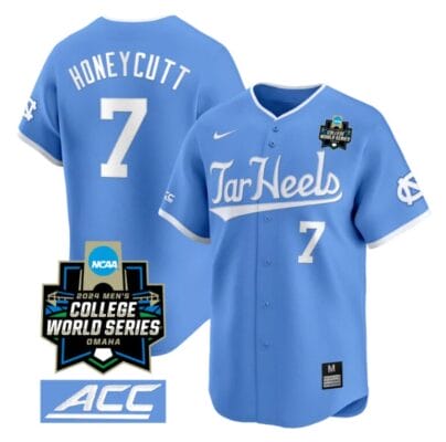 Vance Honeycutt Jersey North Carolina Tar Heels 2024 College World Series Vapor Premier Limited NCAA Baseball Stitched Blue