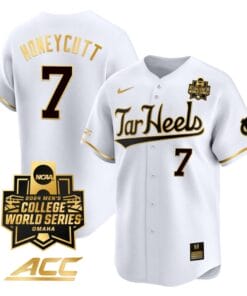 Vance Honeycutt Jersey North Carolina Tar Heels 2024 College World Series Vapor Premier Limited NCAA Baseball Stitched White Gold