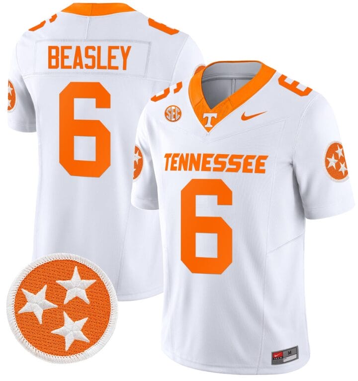 Aaron Beasley Jersey #6 Tennessee Volunteers Vapor Limited College Football White 8 Aaron Beasley Jersey #6 Tennessee Volunteers Vapor Limited College Football White