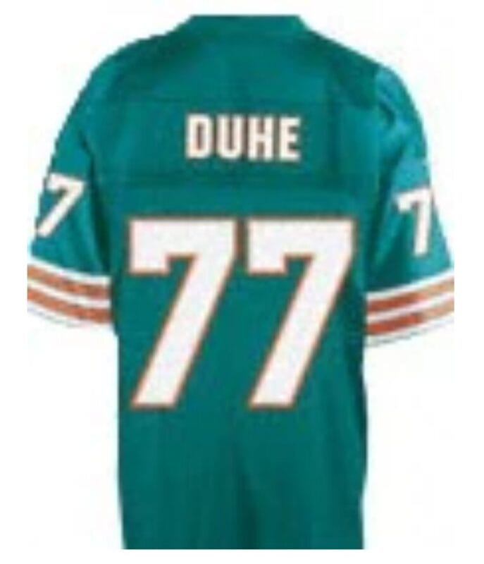 AJ Duhe Jersey Miami Dolphins Custom Throwback Football