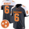 Aaron Beasley Jersey #6 Tennessee Volunteers Vapor Limited College Football Grey Alternate