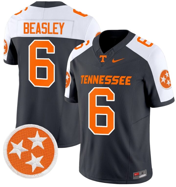 Aaron Beasley Jersey #6 Tennessee Volunteers Vapor Limited College Football Grey Alternate 8 Aaron Beasley Jersey #6 Tennessee Volunteers Vapor Limited College Football Grey Alternate