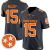 Bru McCoy Jersey #15 Tennessee Volunteers Vapor Limited College Football Smoke Grey