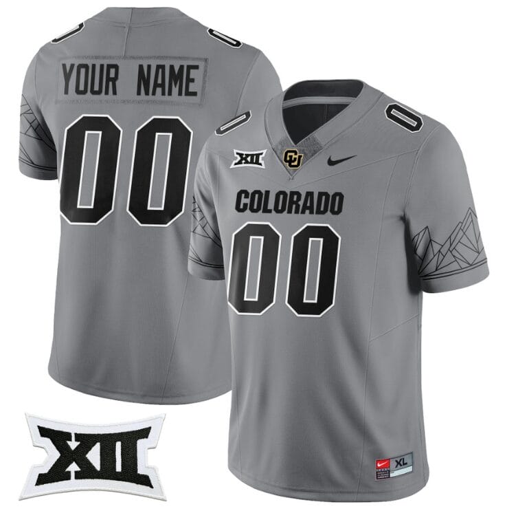 Custom Colorado Buffaloes Jersey Name and Number 2024 Vapor Limited NCAA Football Grey 8 Custom Colorado Buffaloes Jersey Name and Number 2024 Vapor Limited NCAA Football Grey