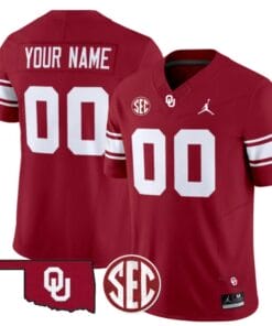 Custom Oklahoma Sooners Jersey Name and Number Football Throwback Vapor Limited Stitched Crimson