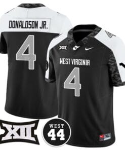 CJ Donaldson Jr Jersey #4 West Virginia Mountaineers 2024 Vapor Limited Football Honor Jerry West Stitched Alternate