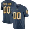 Custom Notre Dame Jersey Name and Number Fighting Irish 2024 Vapor Limited College Football Blue Gray