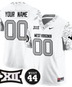 Custom West Virginia Mountaineers Jersey Name and Number 2024 Vapor Limited Football Honor Jerry West Stitched White