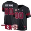 Custom Oklahoma Sooners Jersey Name and Number Football Throwback Vapor Limited Stitched Black 5 Custom Oklahoma Sooners Jersey Name and Number Football Throwback Vapor Limited Stitched Black