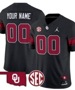 Custom Oklahoma Sooners Jersey Name and Number Football Throwback Vapor Limited Stitched Black