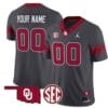 Custom Oklahoma Sooners Jersey Name and Number Football Throwback Vapor Limited Stitched Anthracite