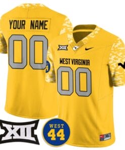Custom West Virginia Mountaineers Jersey Name and Number 2024 Vapor Limited Football Honor Jerry West Stitched Gold