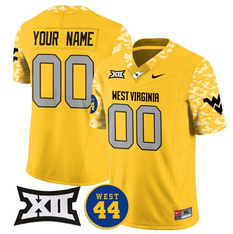 Custom West Virginia Mountaineers Jersey Name and Number 2024 Vapor Limited Football Honor Jerry West Stitched Gold 8 Custom West Virginia Mountaineers Jersey Name and Number 2024 Vapor Limited Football Honor Jerry West Stitched Gold