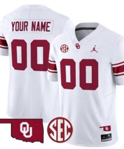 Custom Oklahoma Sooners Jersey Name and Number Football Throwback Vapor Limited Stitched White