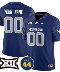Custom West Virginia Mountaineers Jersey Name and Number 2024 Vapor Limited Football Honor Jerry West Stitched Navy